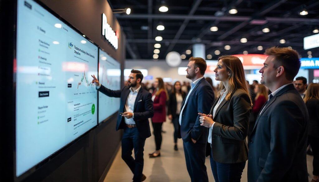 Team demos SaaS platform post-secondary sale at trade show